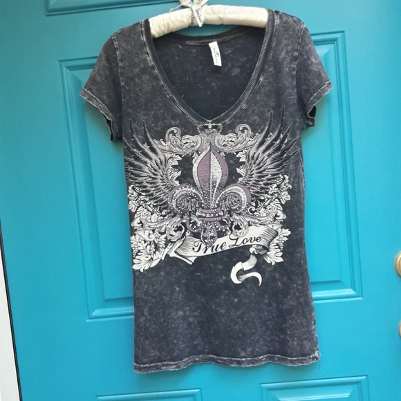 Grunge Biker Tshirt Metal Grommets Reverse Tie Die - Picture 8 of 17